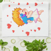 バレンタインデー2025かわいい天使よくはしゃぐたち❤️👼 キッチンタオル (折り畳み)