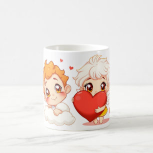 バレンタインデー2025かわいい天使よくはしゃぐたち❤️👼 コーヒーマグカップ