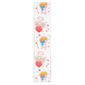 バレンタインデー2025かわいい天使よくはしゃぐたち❤️👼 ショートテーブルランナー (正面)