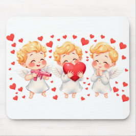 バレンタインデー2025かわいい天使よくはしゃぐたち❤️👼 マウスパッド