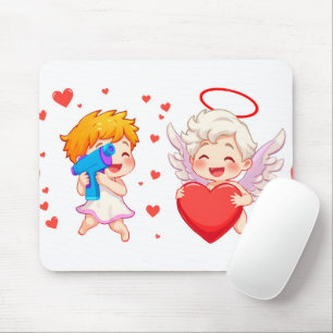 バレンタインデー2025かわいい天使よくはしゃぐたち❤️👼 マウスパッド