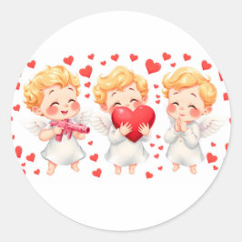 バレンタインデー2025かわいい天使よくはしゃぐたち❤️👼 ラウンドシール
