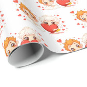 バレンタインデー2025かわいい天使よくはしゃぐたち❤️👼 ラッピングペーパー (ロールコーナー)