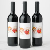 バレンタインデー2025かわいい天使よくはしゃぐたち❤️👼 ワインラベル (ボトル)