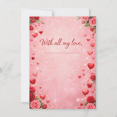 バレンタインデー2026　ロマンチックな愛のグリーティング カード (裏面)