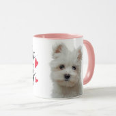 バレンタインデー25cキス...犬から マグカップ (正面右)