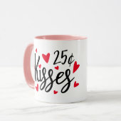 バレンタインデー25cキス...犬から マグカップ (正面左)