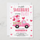 バレンタインデー2ndバースデーピンクレッドトラック 招待状 (正面)