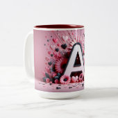 バレンタインデー3D AからZアルファベットコーヒーマグ ツートーンマグカップ (正面左)