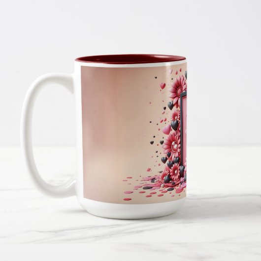 バレンタインデー3D AからZアルファベットコーヒーマグ ツートーンマグカップ (左)