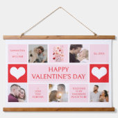 バレンタインデー5フォトコラージュシンプル 吊り下げ型タペストリー (正面)