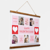 バレンタインデー5フォトコラージュシンプル 吊り下げ型タペストリー (傾斜あり)