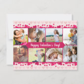 バレンタインデー8枚の写真コラージュとハート (正面)