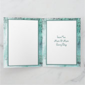バレンタインデー おしゃれなターコイズ＆ブルーの写真入りカード カード (内部)