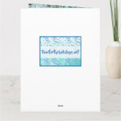 バレンタインデー おしゃれなターコイズ＆ブルーの写真入りカード カード (裏面)