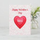 バレンタインデー おしゃれな赤いハートのオリジナルカード シーズンカード (スタンド正面)