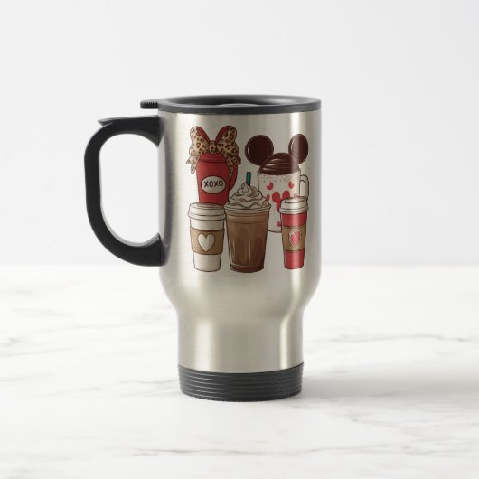 バレンタインデー おもしろ ラテ コーヒー好き トラベルマグ (左)