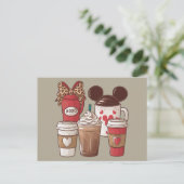 バレンタインデー おもしろ ラテ コーヒー好き ポストカード (スタンド正面)