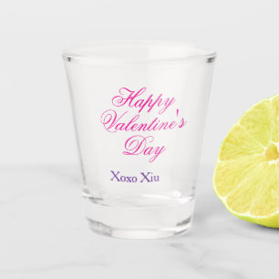 バレンタインデー お名前入り ピンク パープル xoxo ラブ ショットグラス