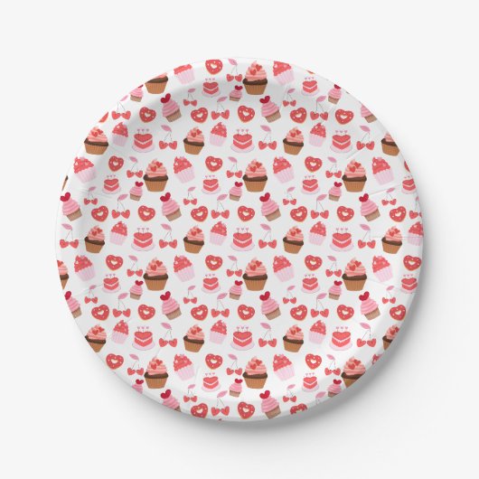 バレンタインデー お菓子 紙皿 パーティー デザート (正面)