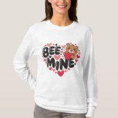 バレンタインデー かわいいテディベア Bee Mine Tシャツ (正面)