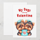 バレンタインデー かわいい犬 ペット フォト ホリデー カード (正面/裏面)