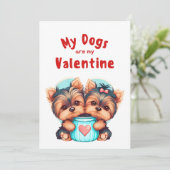 バレンタインデー かわいい犬 ペット フォト ホリデー カード (スタンド正面)
