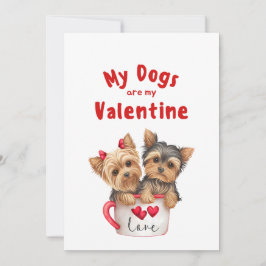 バレンタインデー かわいい犬 ペット フォト ホリデー カード