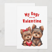 バレンタインデー かわいい犬 ペット フォト ホリデー カード (正面/裏面)