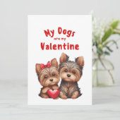 バレンタインデー かわいい犬 ペット フォト ホリデー カード (スタンド正面)