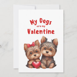 バレンタインデー かわいい犬 ペット フォト ホリデー カード