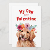 バレンタインデー かわいい犬 ペット フォト ホリデー カード (正面/裏面)
