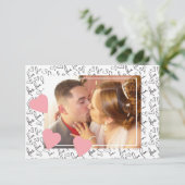 バレンタインデー かわいい落書き ハート フォトスクリプト カード (スタンド正面)