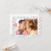 バレンタインデー かわいい落書き ハート フォトスクリプト カード (正面/裏面インサイチュ)