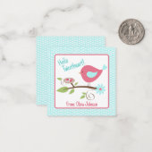 バレンタインデー かわいい鳥のハロー ツイートハート ファン ノートカード (正面/裏面インサイチュ)