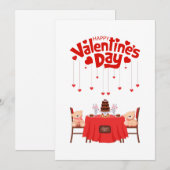 バレンタインデー かわいい テディベア ホリデー カード (正面/裏面)