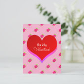 バレンタインデー かわいい ホットピンク ローズ パターン ハート シーズンカード (スタンド正面)