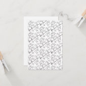 バレンタインデー かわいい 手描き ハート 黒 白 カード (正面/裏面インサイチュ)