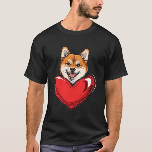 バレンタインデー しばいぬ バレンタイン Tシャツ (正面)