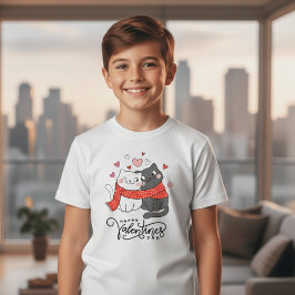 バレンタインデー にゃんこTシャツ | かわいい 猫 カップル Tシャツ