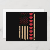 バレンタインデー アメリカ国旗 ハート シーズンカード (正面/裏面)