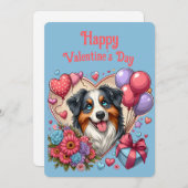 バレンタインデー - オーストラリアン・シェパード 4 -  シーズンカード (正面/裏面)