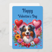 バレンタインデー - オーストラリアン・シェパード 6 -  シーズンカード (正面/裏面)