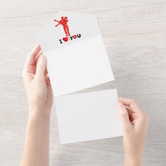 バレンタインデー オールインワン ウェディング 招待状 (貼ってはがせる)