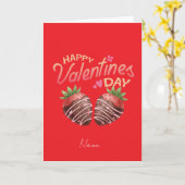 バレンタインデー カスタマイズ可能 スイートストロベリー カード (黄色い花)