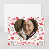 バレンタインデー カスタム写真入り猫ママハートデザイン  ポストカード (正面/裏面)