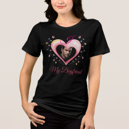 バレンタインデー カスタム写真 I Love My Boyfriend トライブレンドTシャツ