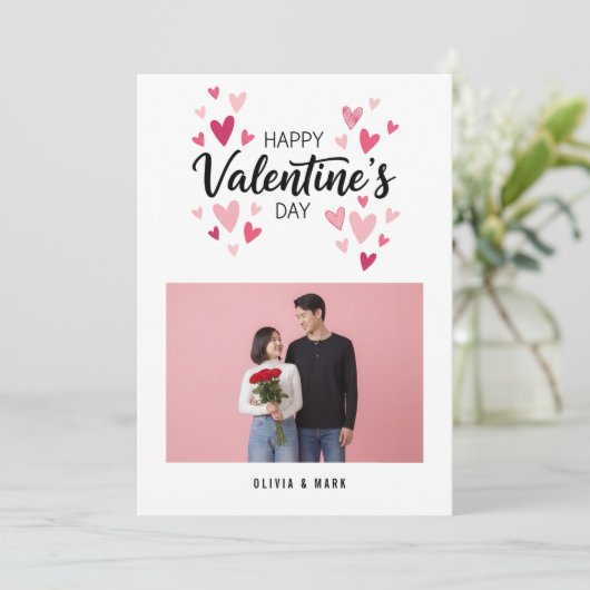 バレンタインデー カスタム フォト コラージュ ホリデー シーズンカード (スタンド正面)