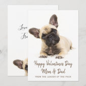 バレンタインデー カスタム フレンチブルドッグ フォト シーズンカード (正面/裏面)