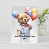 バレンタインデー カスタム ラブリー ウォーターカラー クマ シーズンカード (スタンド正面)